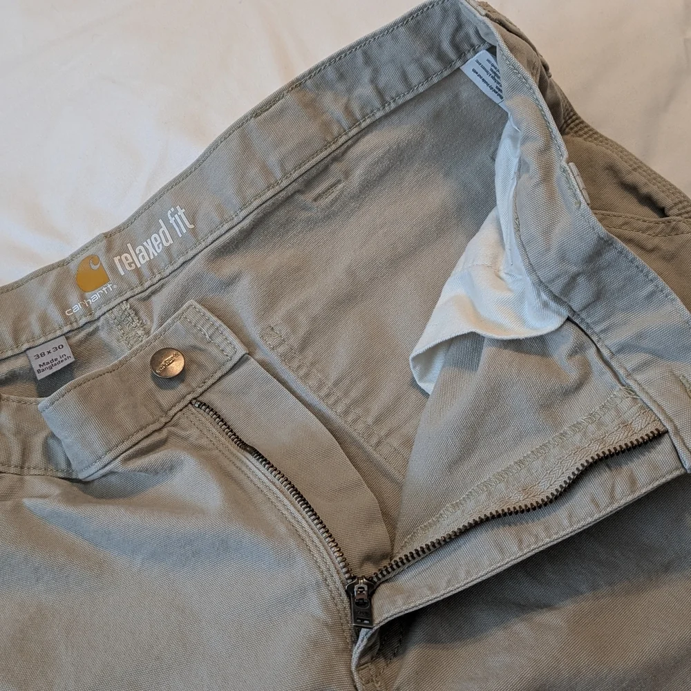 Carhartt Men’s Tan Relaxed Fit Utility Work Pants 38x30 Cotton Stretch
